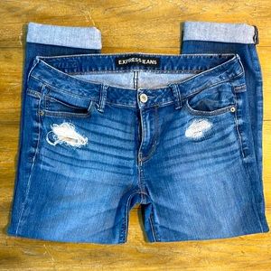 Express Boyfriend Distressed Relaxed Fit Jeans Size 8